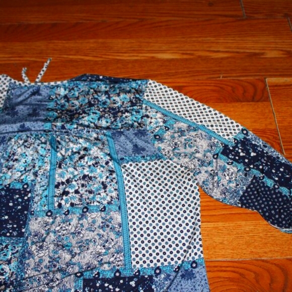 Links Patchwork Print Blouse - Size L - Picture 8 of 9